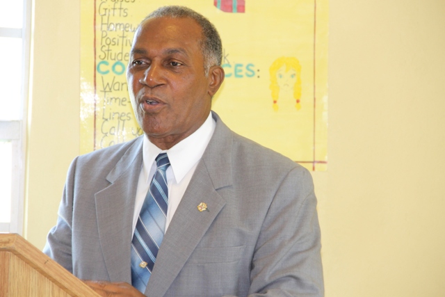 Premier of Nevis and Minister of Education in the Nevis Island Administration, Hon. Vance Amory delivering remarks at the opening ceremony of the 2014 Prospective Teachers Course hosted by the Department of Education at Pinney’s on June 23, 2014